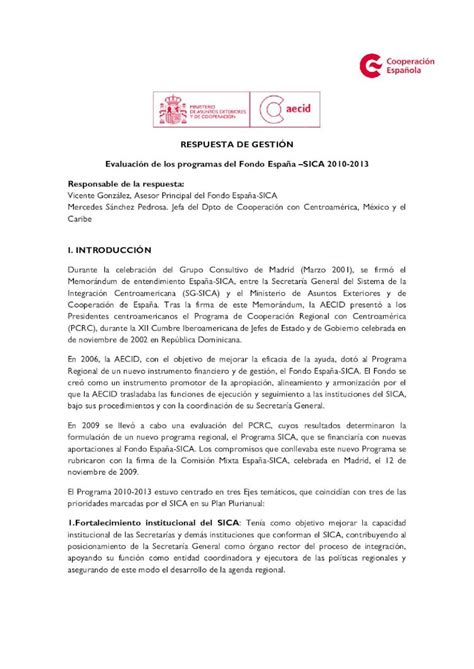 PDF RESPUESTA DE GESTIÓN Evaluación de los programas PDF