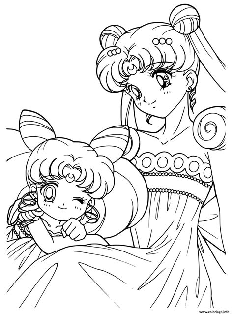 Coloriage Sailor Moon And Her Baby Princess JeColorie