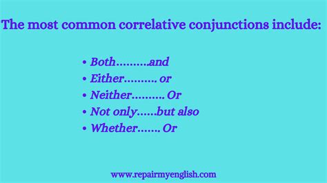 Conjunctions Meaning Types And Example Sentences Repair My English