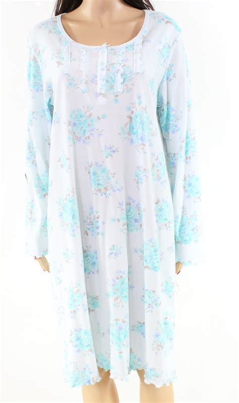 Miss Elaine Miss Elaine New Blue Womens Size Medium M Floral Print