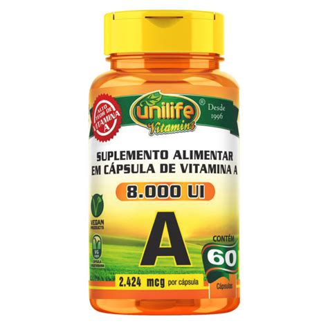 Vitamina A 500mg 60 Caps Unilife Vitamins Meu Mundo Fit