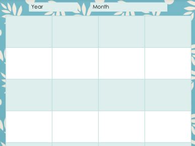 Serenity A4 Month View Calendar Template | Teaching Resources