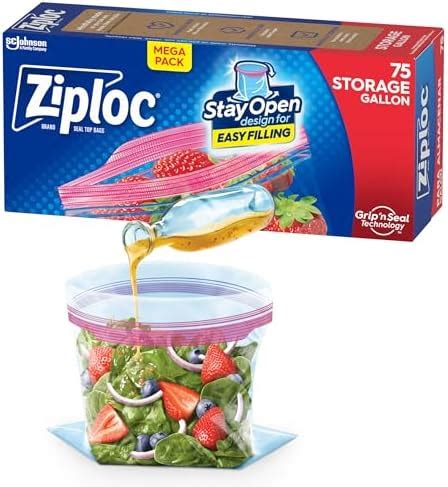 Amazon Ziploc Quart Food Storage Freezer Bags Stay Open Design