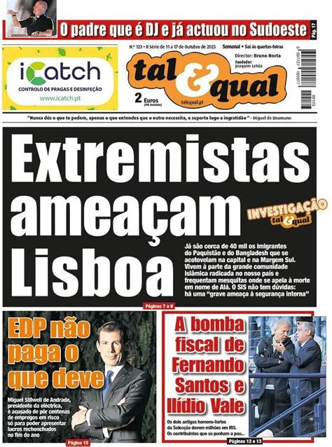 Capa Jornal Tal Qual Outubro Capasjornais Pt