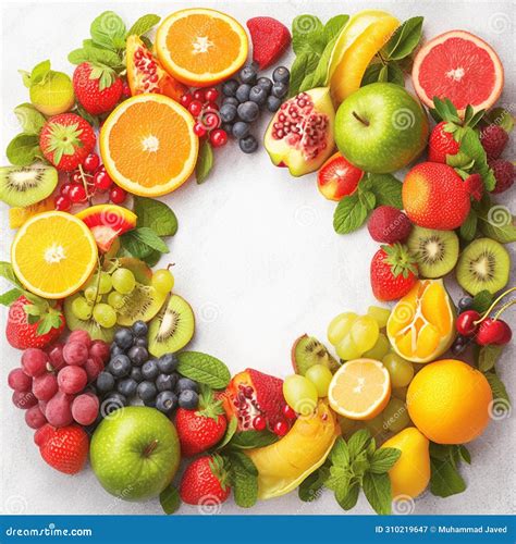 Set Of Healthful Fruits Isolated On White Background. Illustration Of
