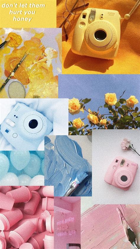 Aesthetic Pink Yellow And Blue Wallpaper