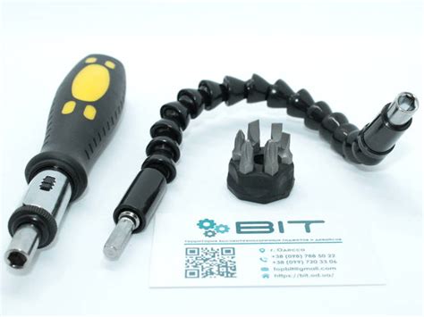 Гибкий удлинитель для шуруповерта Snake Bit + отвертка и насадки, цена ...