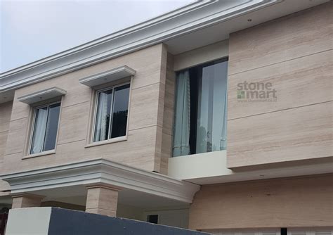 Aplikasi Travertine Pada Dinding Stonemart Indonesia