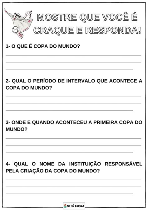 Atividades Copa Do Mundo Para Imprimir Folha S Escola