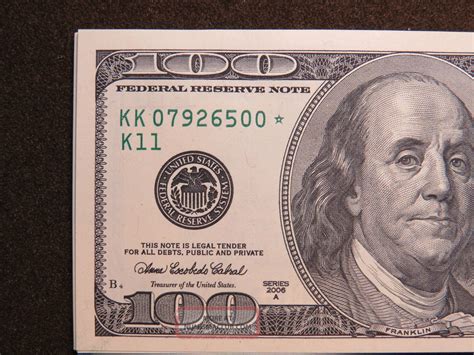 2006 A 100 Us Dollar Bank Note Replacement Star Bill United States