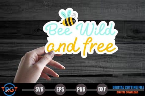 Bee Wild and Free – Bee Stickers PNG Graphic by Robi Graphics · Creative Fabrica