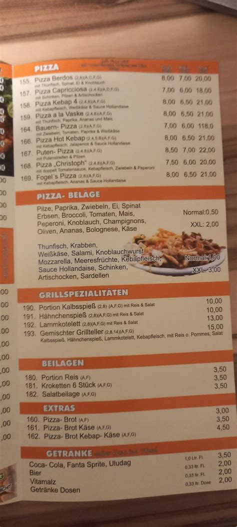 Speisekarte Von Antep Grill Nordenham Pizza Nordenham