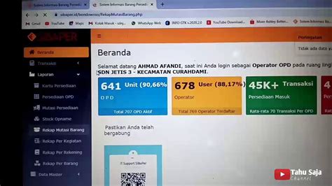 Cara Melihat Barang Yang Sudah Ter Input Di Aplikasi Si Baper Online