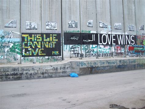 Wall that divides Israel from Palestine. Graffiti with hope -I stood in ...