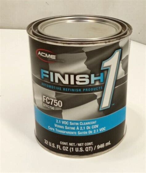 Acme Finish 1 Fc750 High Solid 2 1 Voc Satin Finish Clearcoat 1 Quart Ebay