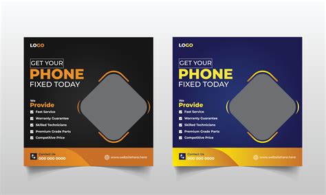 Modern Social Media Ads Post Banner Design Template For Phone Repair