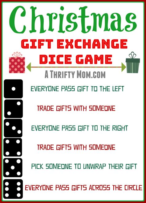 Christmas Gift Exchange Dice Game - A Thrifty Mom