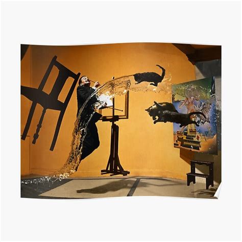 Dali Atomicus By Philippe Halsman Colored Poster For Sale By