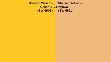 Sherwin Williams Cheerful Vs Papaya Side By Side Comparison