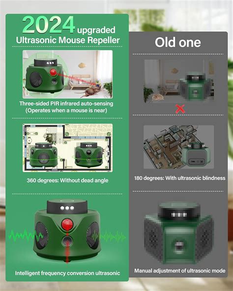 OADPAKE 2024 Ultrasonic Rodent Mouse Repellent With PIR Flash Light