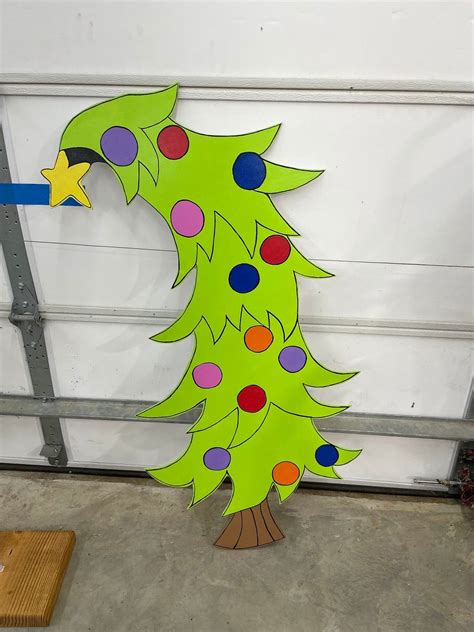 Winter Christmas Tree Yard Decoration For Lawn Display Hand Painted