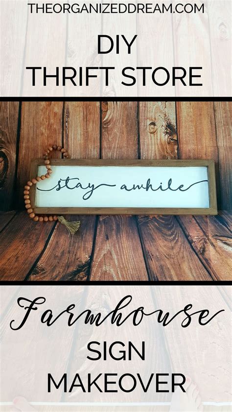 Diy Thrift Store Farmhouse Sign Makeover • The Organized Dream