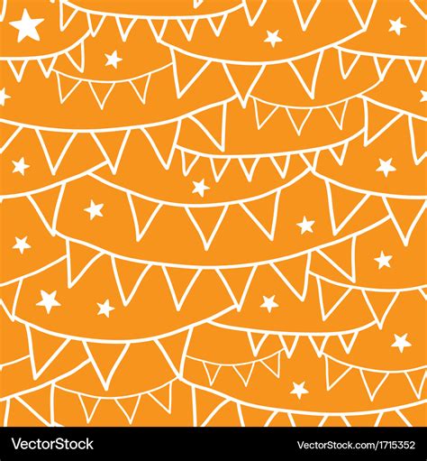 Orange Party Bunting Seamless Pattern Background Vector Image