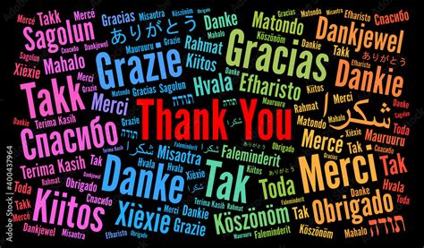 Thank You Illustration Word Cloud In Different Languages Stock