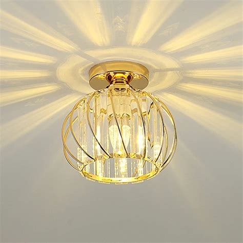 Kiwaezs Plafonnier En Cristal Moderne Plafonnier Led E Mini Lustre