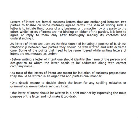 FREE 7+ Sample National Letter of Intent in PDF | MS Word