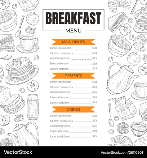 Breakfast Menu Templates Free Download