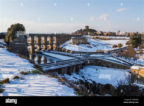 Nep Winter Landscape Of The Roman Aqueduct In The Province Of Viterbo