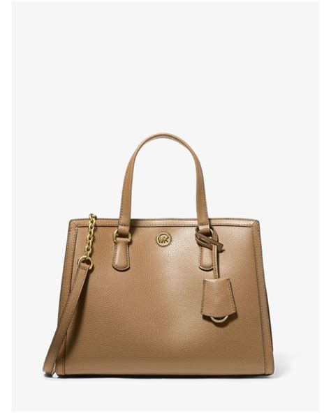 Michael Kors Chantal Medium Pebbled Leather Satchel Lyst