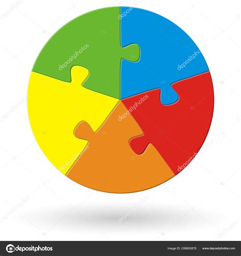 Puzzle Five Options Different Colors Stock Illustration By Opicobello