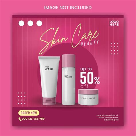 Produkt Skincare Social Media Post Banner Design Premium Vektor