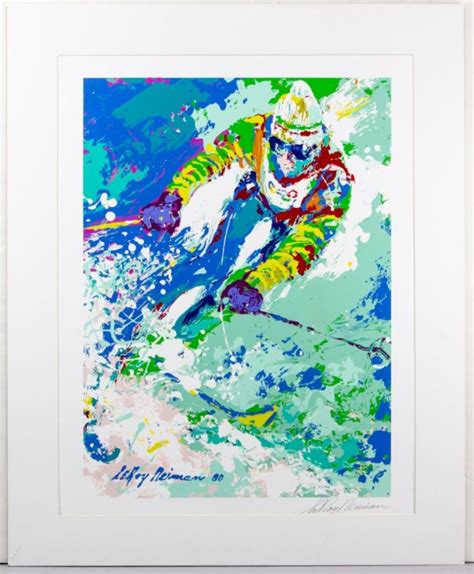 Lot LEROY NEIMAN SIGNED DOWNHILL SKIER SERIGRAPH