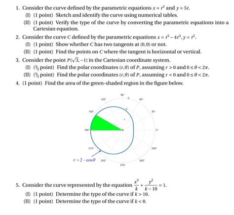 Solved 1 Consider The Curve Defined By The Parametric