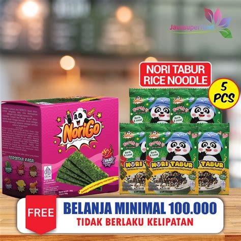 Jual Norigo Balado 1 DUS ISI 5 PACK Nori Sachet Seaweed Snack 3g