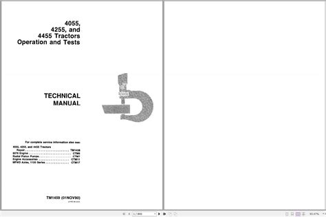 John Deere Agricultural Tractors 4055 4255 4455 Technical Manual Pdf Tm1459