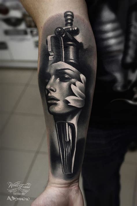 Amazing Black And Gray Tattoo On Forearm Black And Grey Tattoos 3d