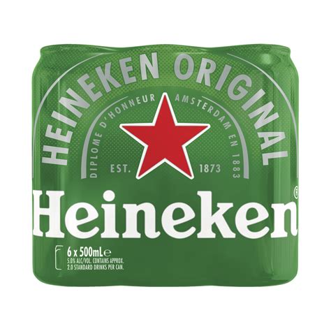 Buy Heineken Can 500ml 6 Pack Coles