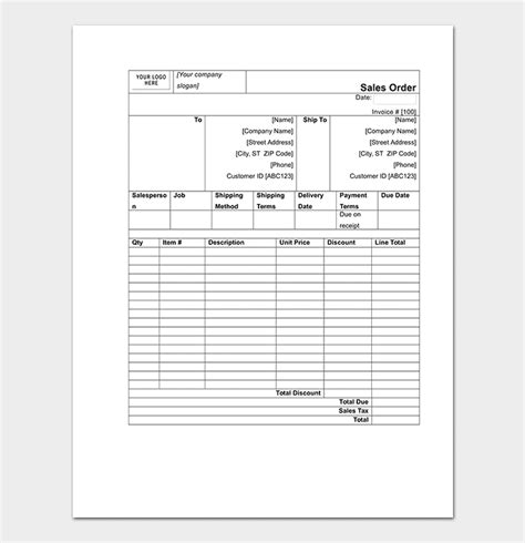 Sales Order Template - 22+ Formats & Examples (Word, Excel, PDF)