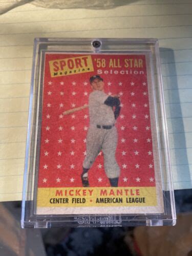 1958 Topps Sport Magazine 58 All Star Selection 487 Mickey Mantle