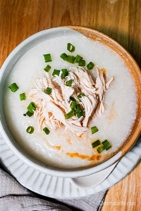 Rice Cooker Chicken Porridge (congee / bubur ayam) - Nomadette