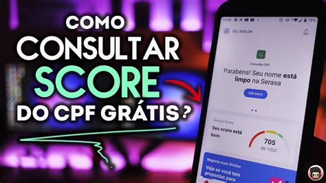 Como Consultar SCORE Do CPF Serasa Pelo APLICATIVO Ou Site 2020 YouTube