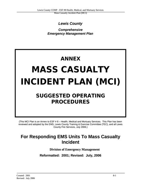 Mass Casualty Plan Template Fill Out And Sign Online Dochub