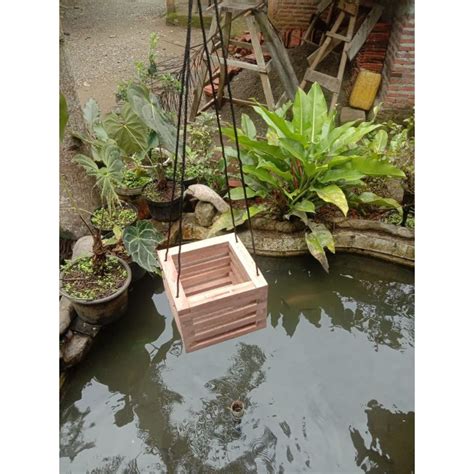 Jual Pot Kayu Gantung Pot Bunga Anggrek Shopee Indonesia