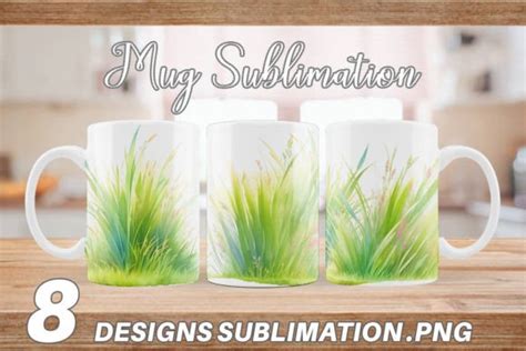 Illustration Grass Mug Wrap Graphic By Artnoy Creative Fabrica