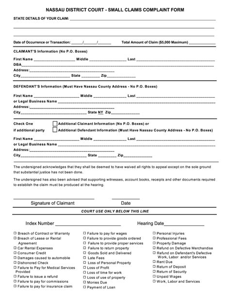 Small Claims Court Nassau County Fill Out And Sign Online Dochub