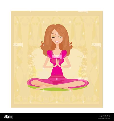 Yoga Girl In Lotus Position Stock Vector Image And Art Alamy